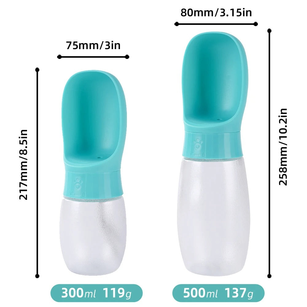 Portable Dog Water Bottle with Drinking Bowl 300ml/500ml Travel Cup