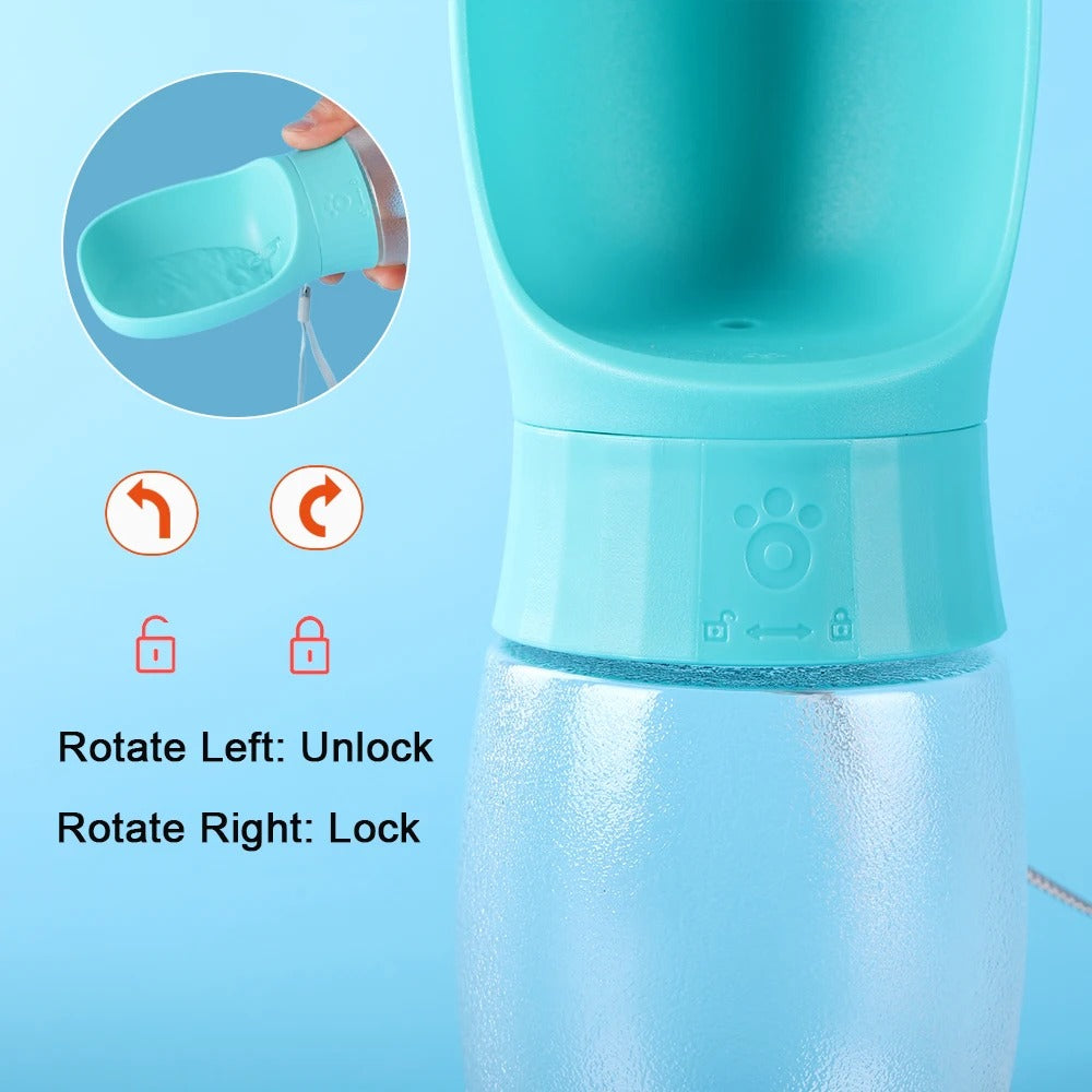 Portable Dog Water Bottle with Drinking Bowl 300ml/500ml Travel Cup