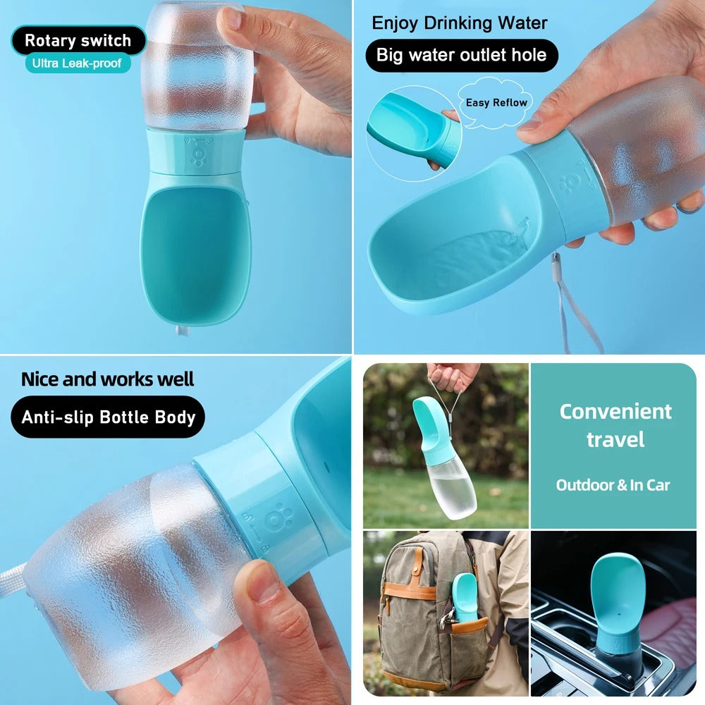 Portable Dog Water Bottle with Drinking Bowl 300ml/500ml Travel Cup