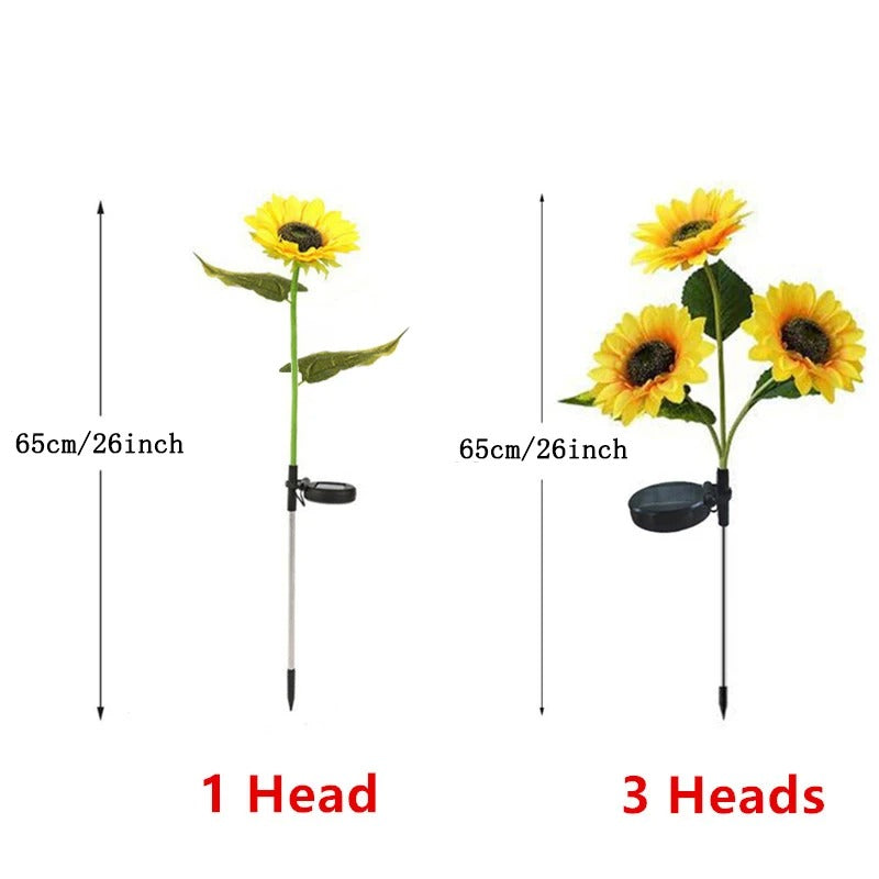 Solar LED Sunflower & Rose Garden Lights Waterproof Landscape Decor