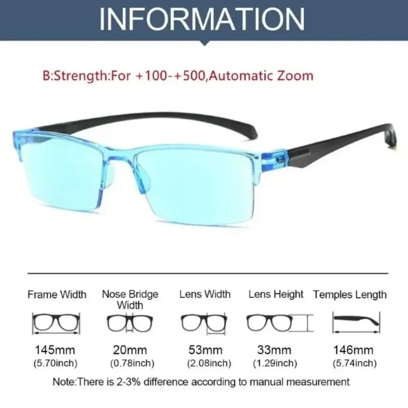 Auto Focus Reading Glasses Anti-Blue Light Smart Zoom Eyeglasses