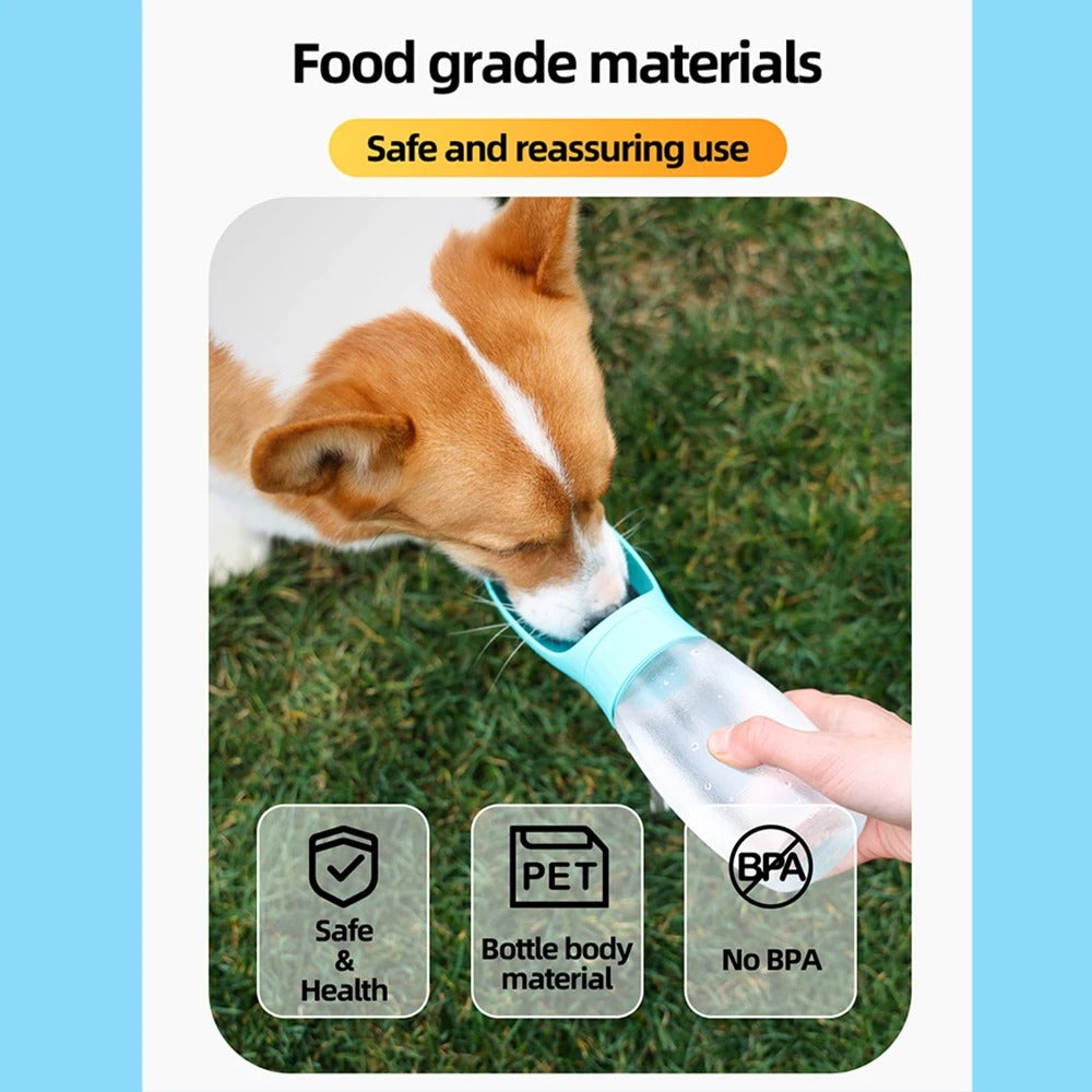 Portable Dog Water Bottle with Drinking Bowl 300ml/500ml Travel Cup