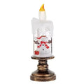 Christmas Snowflake Music Box Wind Lantern LED Candle Holiday Decor