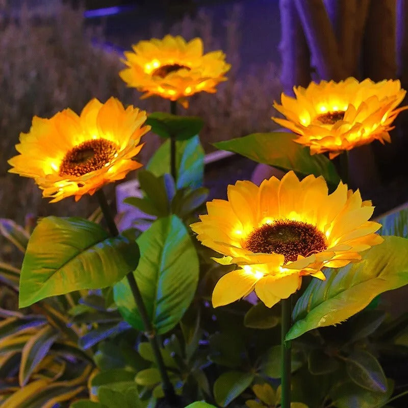 Solar LED Sunflower & Rose Garden Lights Waterproof Landscape Decor