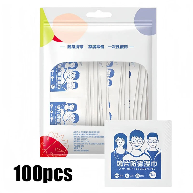 100 Pack Eyeglass & Screen Cleaning Wipes Individually Wrapped