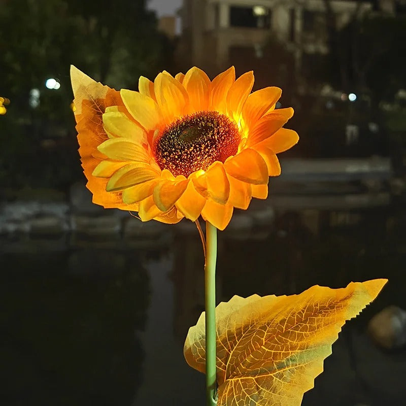 Solar LED Sunflower & Rose Garden Lights Waterproof Landscape Decor
